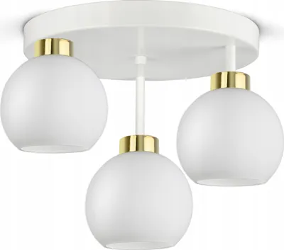 Produktbild von LUXOLAR Led Deckenleuchte - Deckenlampe 3-flammig Weiß E27 60W - Hängelampe inner für Wohnzimmer, Küchen - Weiß Glas Kugeln