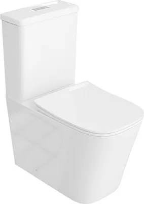 Produktbild von LAVITA Einteilige Stand - WC mit eingebautem Spülkasten TRYTON WHITE | Komplett - Set | WC deckel | Keramik Toilette Spülrandlos | Toilettenschüssel |