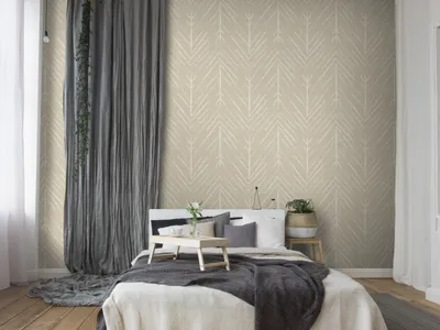 Produktbild von Vlies Fototapete Abstrakt Federbälle 400x280 cm Tapeten Wandtapete XXL Pfeile beige weiß f-A-10107-a-b