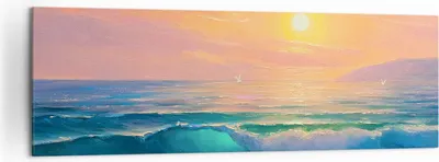 Produktbild von Bild auf Leinwand - Leinwandbild - Meer Welle Ufer - 160x50cm - Wand Bild - Wanddeko - Wandbilder - Leinwanddruck - Bilder - Kunstdruck - Wanddekoration - Leinwand bilder - Wandkunst - AB160x50-3915