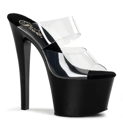 Produktbild von SKY-302 Damen Slipper von Pleaser, Transparent Schwarz , EU 36, US 6
