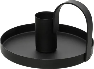 Produktbild von Kerzenhalter mit Henkel 10x6cm Metall 1 Stück Schwarz
