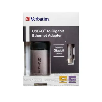 Produktbild von Verbatim 49146, USB 3.2 Gen 1 (3.1 Gen 1) Type-C, Schwarz, Silber, RJ-45, Metall, USB, 5 - 40 °C