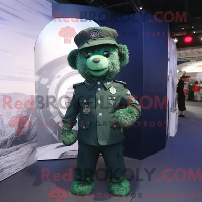Obrázek produktu pro Postava REDBROKOLY maskota Forest Green Navy Soldier v kostýmu a čelenkách