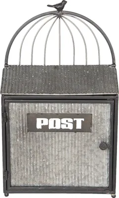 Produktbild von Clayre & Eef Briefkasten 29x12x48 cm Grau Braun Metall
