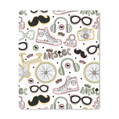 Produktbild von MuchoWow® Mauspad Mousepad Doodle - Kopfhörer - Muster 19x23 cm - Mousepads - Maus Mat - Pad - Mausunterlage - Mauspads - Spielen