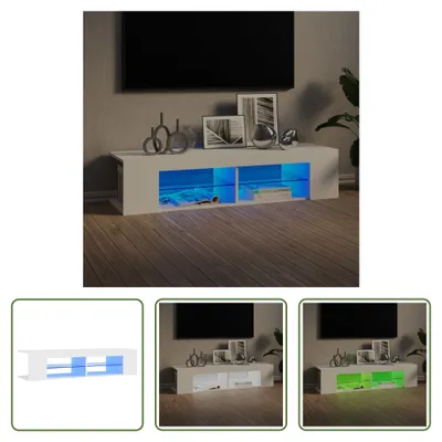 Produktbild von The Living Store TV-Schrank mit LED-Leuchten Weiß 135x39x30 cm