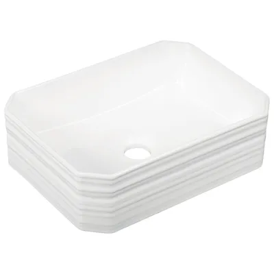 Produktbild von Kerra | Waschbecken - Aufsatzwaschbecken Kr-331 - 40X30X12 Cm - Weiß Glänzend - Elegantes Design Mit Dekor