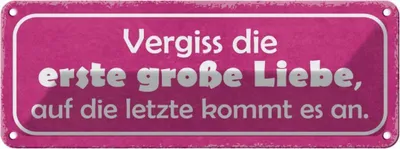 Produktbild von vianmo Blechschild 10x27 cm vergiss die erste große Liebe Dekoration Spruch Zitat