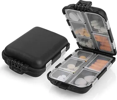 Produktbild von Pill Box 7 Tage, Schachtel, 10 Fächer, Medizin klein, handliche große separate Kompartimente Medikamente, Vitamine, Fischöl usw., Tablettenspenderreis