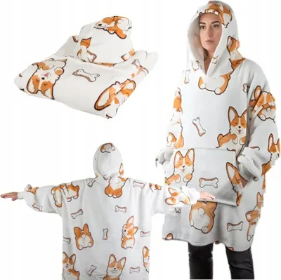 Productafbeelding van Warme hondentrui, oversized deken XXL, 2-in-1, dik en zacht imitatiebont met capuchon