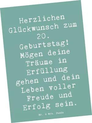 Produktbild von Mr. & Mrs. Panda Fotokarte Spruch 20. Geburtstag - Meeresbrise - Geschenk, bildkarte, Postkarten, Freundin, Ansichtskarte, Herzlichen Glückwunsch, Freund, Ansichtskarten