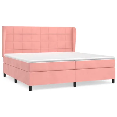 Obrázek produktu pro vidaXL Postel Boxspring s matrací růžová 200x200 cm Velvet