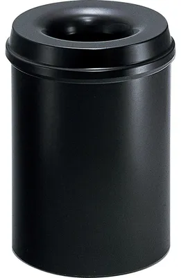 Zdjęcie produktu dla helit Stahl-Papierkorb, mit Flammenl”schkopf, 50 Liter
