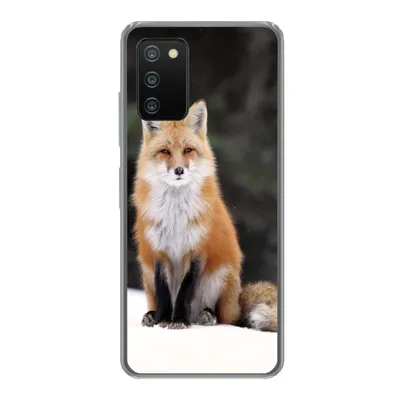 Produktbild von MuchoWow® Handyhülle Schutzhülle Hülle für Samsung Galaxy A03s Fuchs - Schnee - Rot Silikon Softcase Handy Hülle - Schutz
