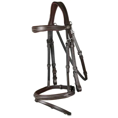 Image de Dy'on Bridon avec muserolle combinée et mousqueton Working Collection Bridon marron