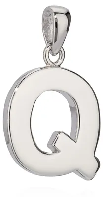 Produktbild von 14x13mm Kettenanhänger Buchstabe Q Silber 925 anlaufgeschützt glanz Alphabet
