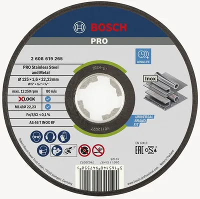 Produktbild von PRO Stainless Steel and Metal X-Lock Trennscheibe, 125 x 1.6 x 22.23 mm, gerade