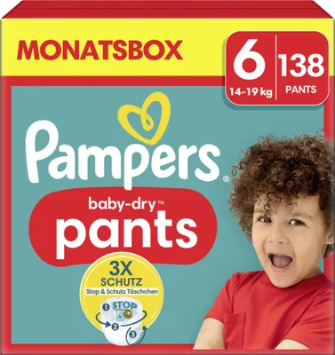Produktbild von Pampers Windeln Pants Größe 6 (14-19kg) Baby-Dry