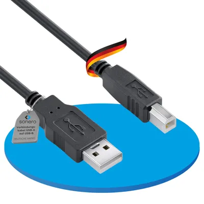 Immagine prodotto di sonero S-XU2000-200, 20 m, USB A, USB B, USB 2.0, 0,48 Gbit/s, Nero