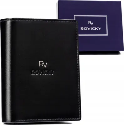 Produktbild von Rovicky | Herren-RFID-Geldbörse, aus echtem Leder, Schwarz, 10x13 cm