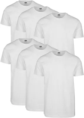Productafbeelding van Urban Classics Heren Basic T-shirt, 6-pack, wit (Wht/Wht/Wht/Wht/Wht/Wht 02)