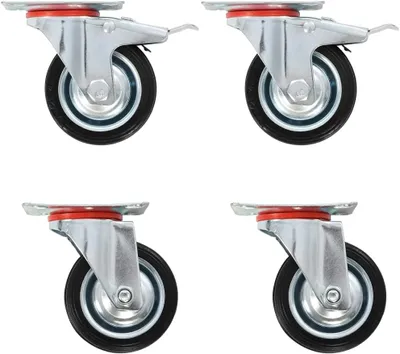 Produktbild von 12 Stück Lenkrollen 75 mm für Möbel und Werkbänke