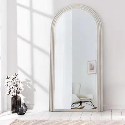 Produktbild von Design Rundbogen Spiegel 160x80cm FORMOSA weiss Wandspiegel