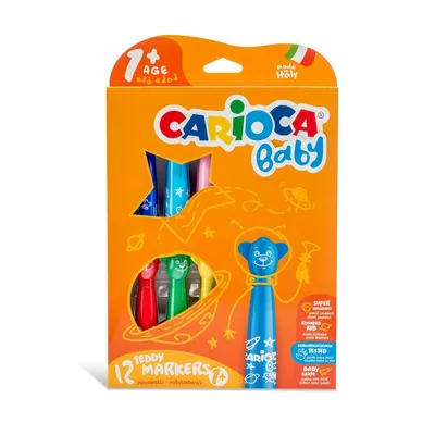 Zdjęcie produktu dla Carioca Teddy Marker 1+, Extra Pogrubiony, Wielobarwny, Końcówka pociskowa, Okrągły, Włochy, 1 lat(a)