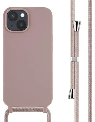 Imagen del producto de Funda de Silicona con Cuerda para Apple iPhone 15 - Sand Pink