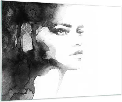 Produktbild von Bilder auf glas - Porträt Malerei Frau Gesicht - 100x70cm - Glasbilder - Wandbilder - Kunstdruck - zum Aufhängen bereit - Wanddekoration aus Glas - Glas Bilder - Wandbild auf Glas - GAA100x70-2921