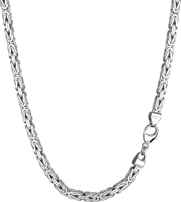 Produktbild von Königskette 925 Silber Vierkant diamantiert Massive Halskette 65cm B: 4,7mm 3465