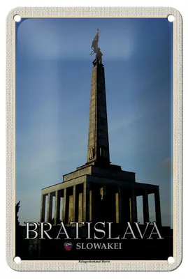 Produktbild von Blechschild Reise 12x18cm Bratislava Slowakei Kriegerdenkmal Slavin