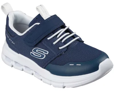 Produktbild von Skechers Glide-Step Flow Kinder Sneaker mit Klettverschluss Dunkelblau/Weiß (Navy/White), 404172L-NVW