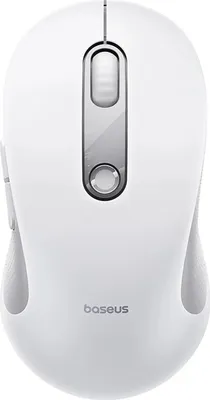 Immagine prodotto di Mouse ergonomico senza fili, USB 2,4 GHz, 1600 DPI, Baseus F02, bianco-grigio
