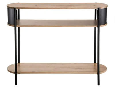 Produktbild von CALICOSY -  Konsole mit 3 Ebenen und schwarzen Metallseiten, L100 cm - EKLO