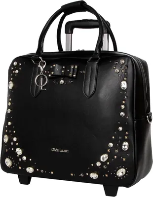 Produktbild von Leichte Damen Aktentasche Laptoptrolley im Design Steinen Schwarz Bowatex