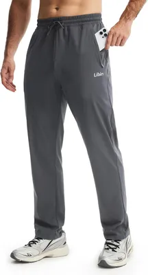 Immagine prodotto di Pantaloni da jogging da uomo con cintura elastica e due tasche con zip, ideali per lo sport e il tempo libero