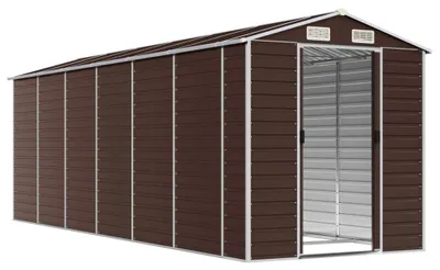 Produktbild von vidaXL Gartenhaus Braun 191x555x198 cm Verzinkter Stahl