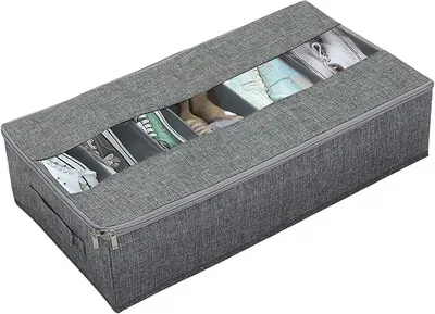 Productafbeelding van PolkaHome® Opbergbox voor schoenen onder het bed, schoenopbergbox met 6 vakken en transparant venster, 60 x