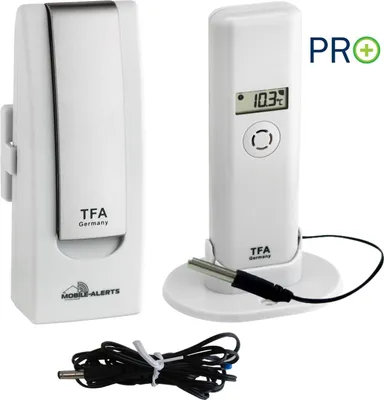 Produktbild von TFA-Dostmann WeatherHub, Weiß, Außen-Hygrometer, Außen-Thermometer, Kunststoff, 0 - 99%, -40 - 60 °C, -40 - 140 °F