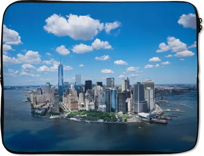 Produktbild von MuchoWow® Laptop Hülle 17 Zoll Laptoptasche New York - Manhattan - Skyline - Zipper - Schutzabdeckung