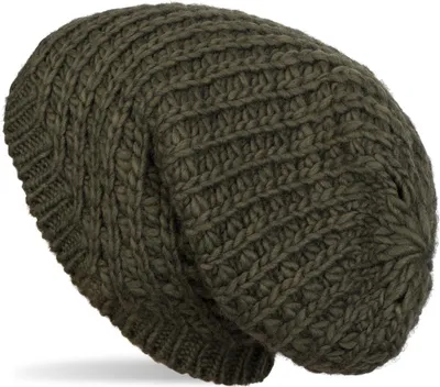 Produktbild von styleBREAKER Uni Strick Beanie Mütze grob gestrickt, Slouch Longbeanie, Grobstick Winter Strickmütze 04024158