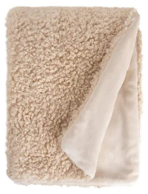 Zdjęcie produktu dla HOMLA Koc SOLANO beżowy z tkaniny boucle o pętelkowej fakturze 150x200 cm