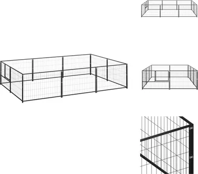 Obrázok produktu pre vidaXL Psia búda čierna 6 m² oceľ - Psie búdy a výbehy
