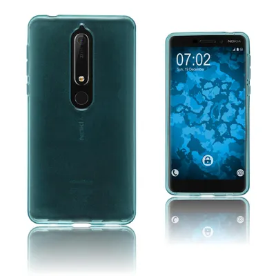 Produktbild von PhoneNatic Case kompatibel mit  Nokia 6.1 (2018) - türkis Silikon Hülle transparent Cover