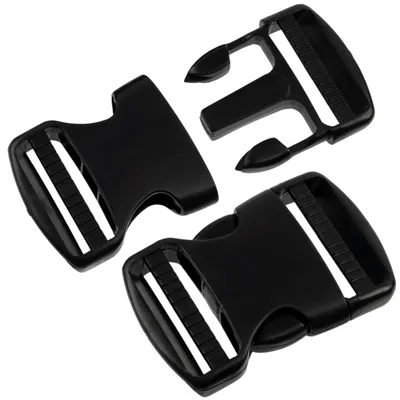 4er-Set Schnellverschluss-Schnallen, 40 mm, schwarz, Kunststoff