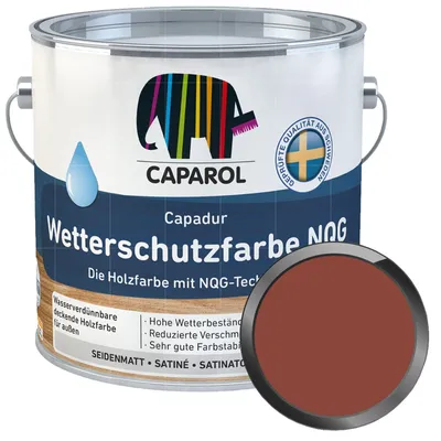 Produktbild von CAPAROL Capadur Wetterschutzfarbe NQG 2.5 Liter SCHWEDENROT Holzfarbe Aussenfarbe