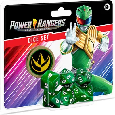 Zdjęcie produktu dla Power Rangers RPG Dice Set Green - Zestaw kości - Edycja ENG
