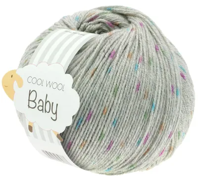 Produktbild von Lana Grossa - Cool Wool Baby Print Punto 0358 hellgrau türkis grün zyklam